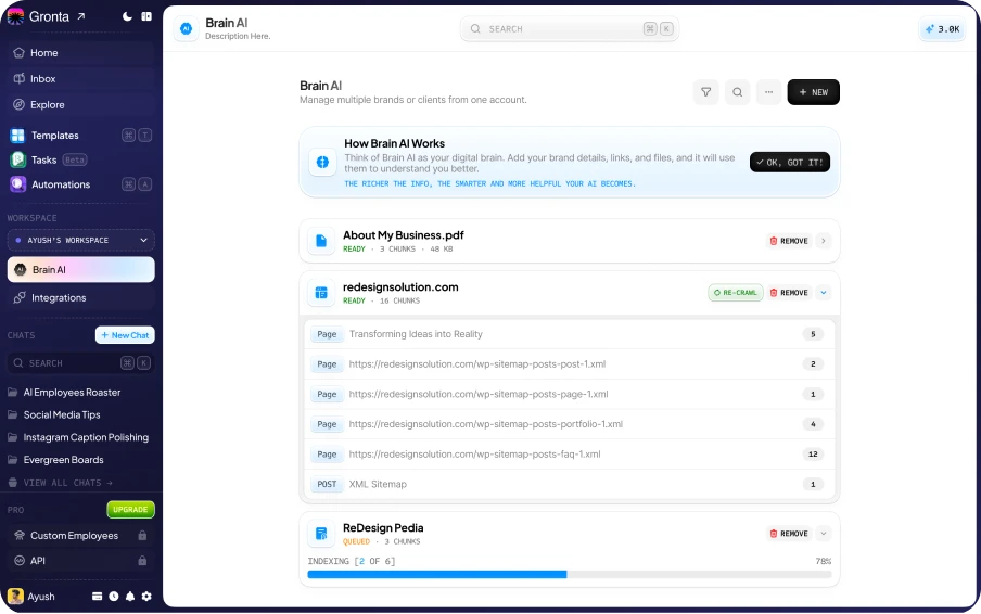 The Brain AI knowledge base